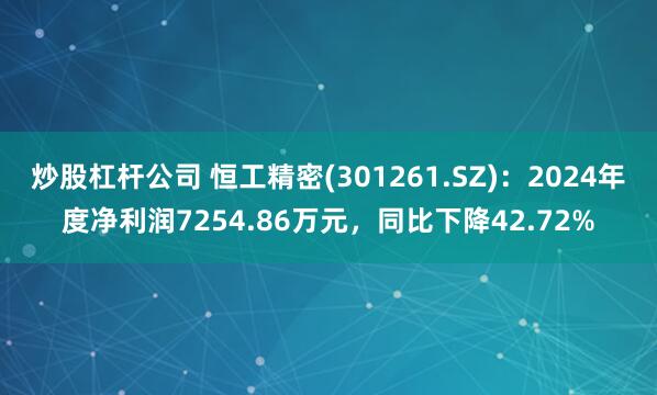 炒股杠杆公司 恒工精密(301261.SZ)：2024年度净利润7254.86万元，同比下降42.72%