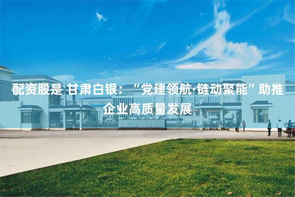 配资股是 甘肃白银：“党建领航·链动聚能”助推企业高质量发展