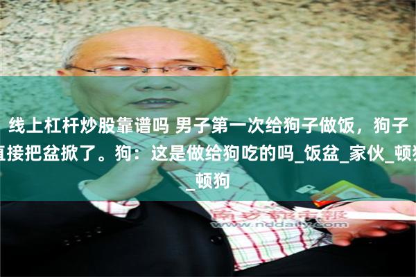 线上杠杆炒股靠谱吗 男子第一次给狗子做饭，狗子直接把盆掀了。狗：这是做给狗吃的吗_饭盆_家伙_顿狗
