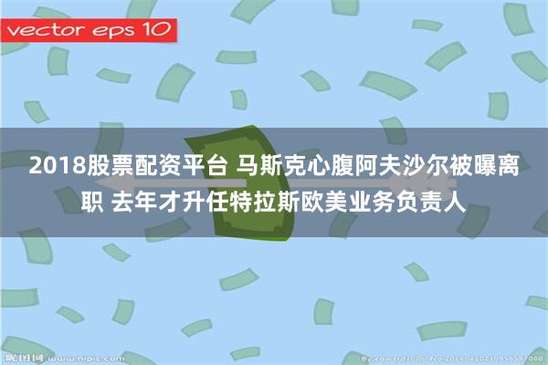2018股票配资平台 马斯克心腹阿夫沙尔被曝离职 去年才升任特拉斯欧美业务负责人