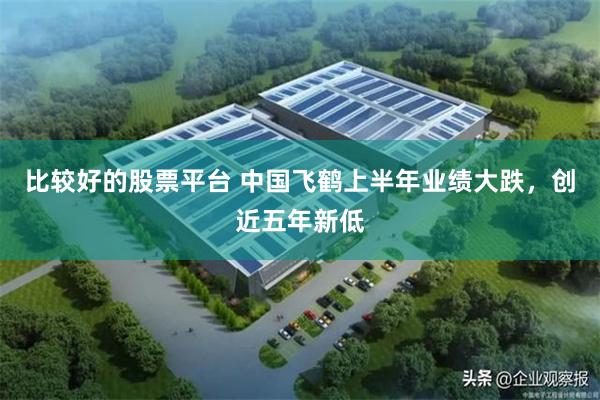 比较好的股票平台 中国飞鹤上半年业绩大跌，创近五年新低