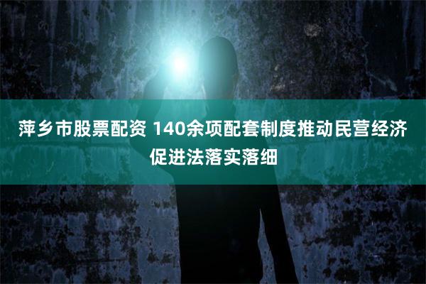 萍乡市股票配资 140余项配套制度推动民营经济促进法落实落细