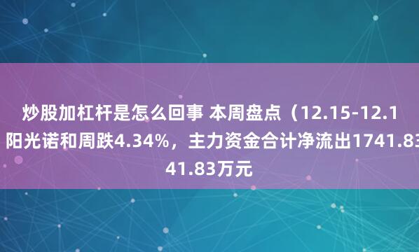 炒股加杠杆是怎么回事 本周盘点（12.15-12.19）：阳光诺和周跌4.34%，主力资金合计净流出1741.83万元